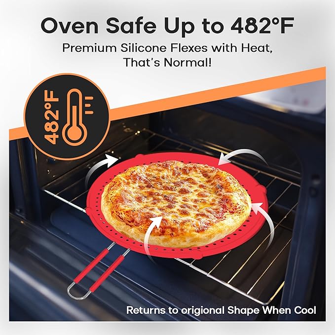 Splatter Screen for Frying Pan | USA Brand | 11 Inch Red, Fit Pans (6" to 11") Silicone Grease Splatter Guard for Frying Pan and Stove by Beckon Ware