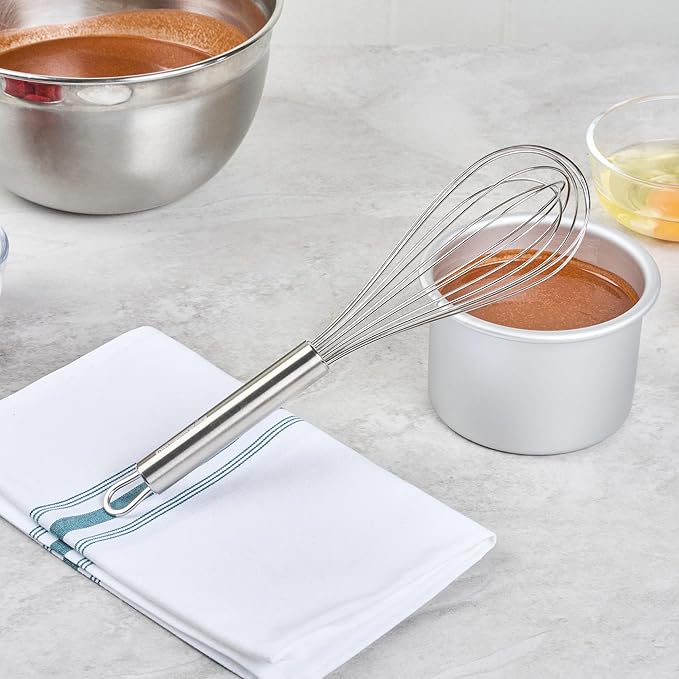 Restaurantware-German Standard 10.6 Inch French Whisk, 1 Dishwashable Kitchen Wire Whisk - Ergonomic Handle, Durable, Stainless Steel French Whip, For Blending, Stirring, Mixing Of Ingredients