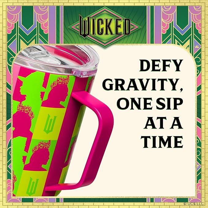 Dragon Glassware x Wicked 12 oz Stainless Steel Camp Mug with Lid - Insulated Camping Mug for Coffee, Tea, Matcha, Hot Beverages - Pink