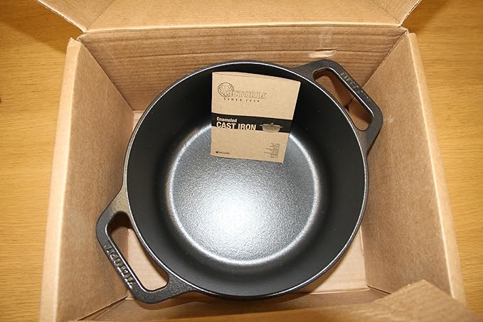 Victoria 6-Quart Cast Iron Combo Cooker, Combination Dutch Oven and Skillet, Made in Colombia, 2-Piece Set