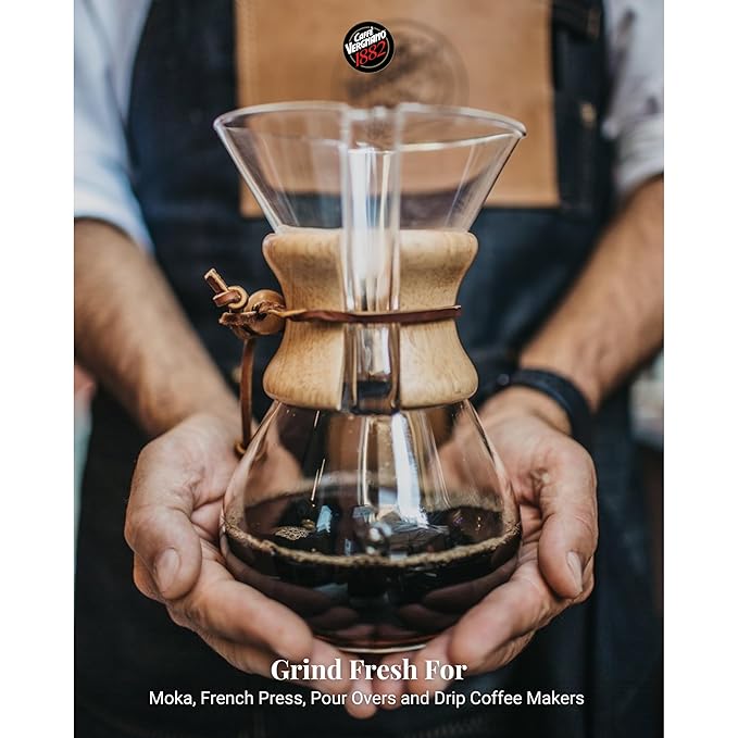 Caffe Vergnano 1882 Gran Aroma Whole Bean Arabica Medium Espresso Roast Coffee, 2.2lbs Bag - Italian Coffee Beans with Rich notes of Cocoa, Spices & Dried Fruit, Intensity 8/10-1000g Bag