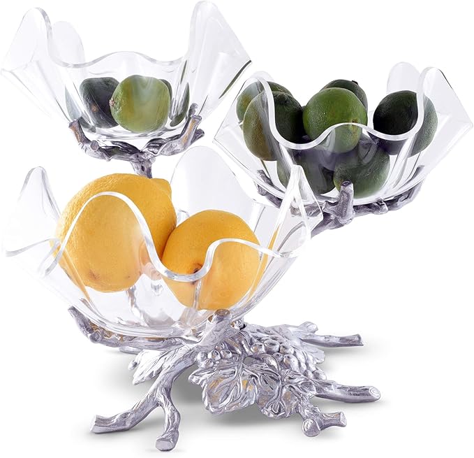 Arthur Court Grape 3-Tier Acrylic Bowl Stand