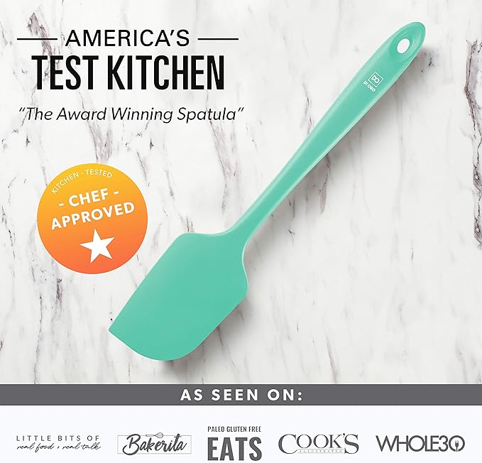 DI ORO Silicone Spatula - 600°F Heat-Resistant Rubber Kitchen Spatula for Baking, Scraping, & Mixing - BPA Free Nonstick Cookware Safe Flexible Utensil for Cooking - Seamless & Dishwasher Safe (Mint)