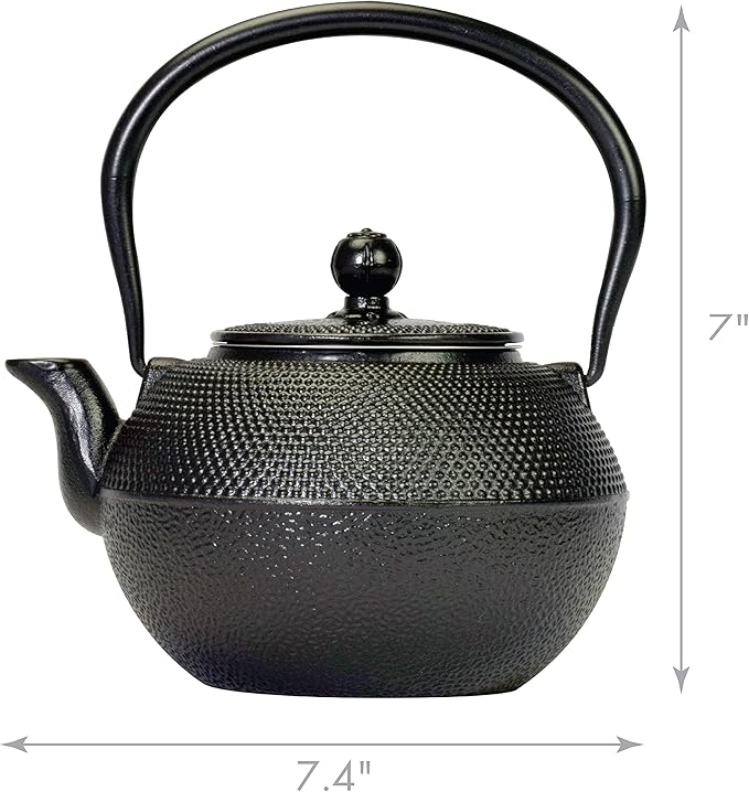 Primula Black Hammered 40 Ounce Cast Iron Teapot
