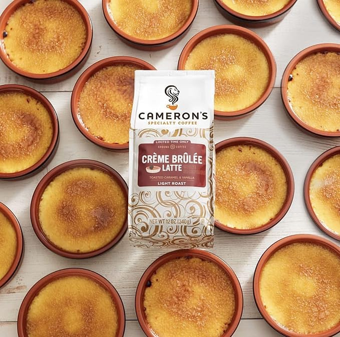 Cameron's Coffee Holiday Roasted Ground Coffee Bag, Flavored, Crème Brulee Latte, 12 Ounce