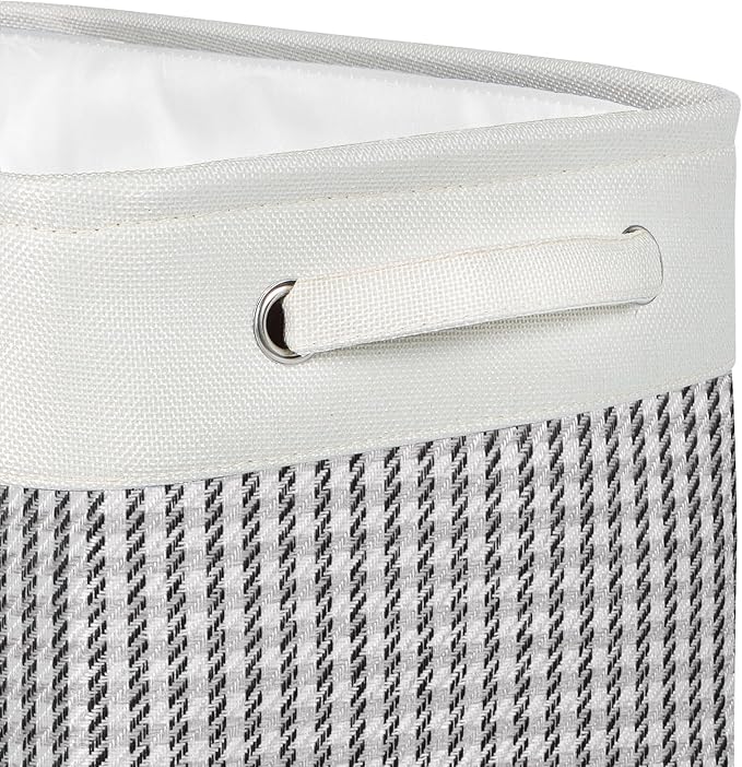 Kntiwiwo Foldable Storage Bin Collapsible Fabric Storage Basket Cube with Durable Handles Closet Organizer Bins for Organizing Shelves Drawers, Set of 3, 15" x 10" x 9.5", Houndstooth