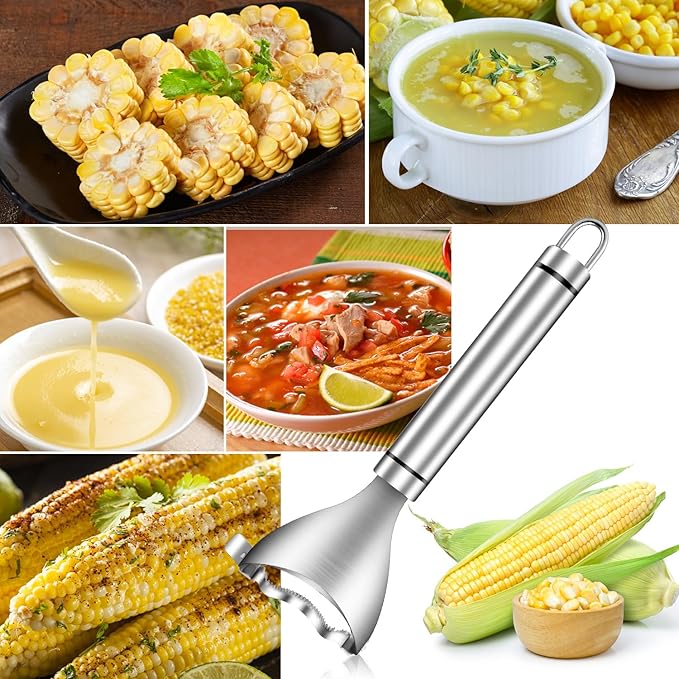 Magic Corn Peelers, Corn Stripper Corn Cob Stripper Tool,Corn Cob Peeler,Stainless Steel Corn Thresher With Ergonomic Handle For Kitchen Gadget (2pcs)