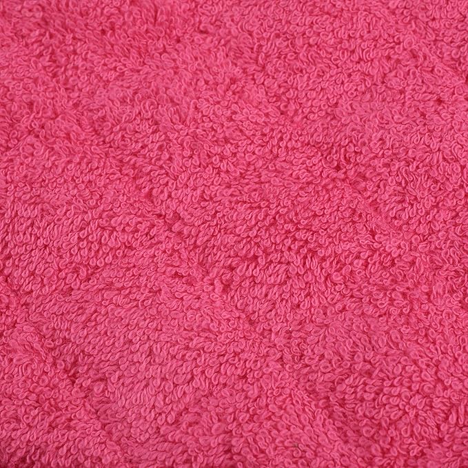 100% Cotton Kitchen Everyday Basic Terry Pot Holder Heat Resistant Coaster Potholder for Cooking and Baking Set of 5 (Dark Pink, Potholder)