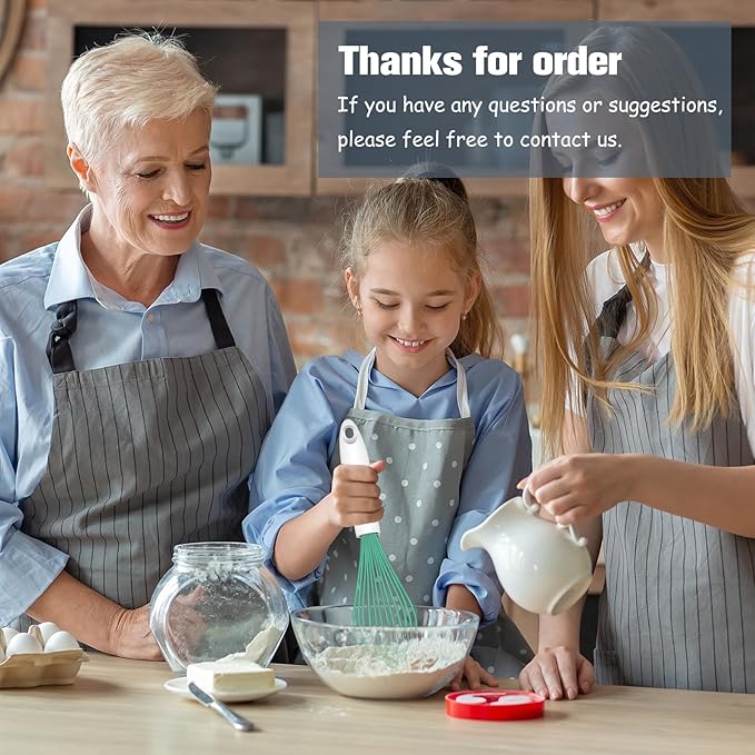 Teal Silicone Whisk, Sealed Waterproof Design Set of 3, Professional Kitchen Whisks for Cooking Non-Scratch, Silicone&Stainless Steel Whisk, Heat Resistant 480°F Rubber wisk, BPA free