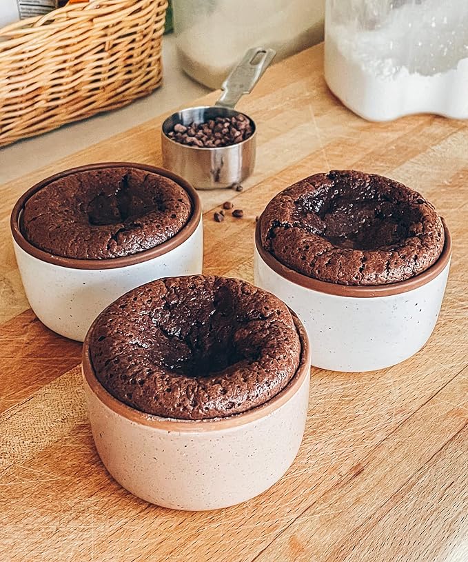 Mora 6oz Ceramic Ramekins, Set of 6 - Oven Safe Baking Dishes for Pudding, Creme Brulee, Souffle, Dip, Custard, Ice Cream