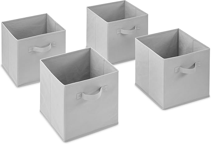 Whitmor Collapsible Cubes - 10.5 x 10.5 x 11 inches - Gray - Set of 4