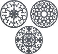 GASARÉ, Extra Large, Thick, 10" Silicone Trivets for Hot Dishes, Pots, and Pans, Hot Pads for Countertops, Flexible, Dishwasher Safe, 10 x ¼ Inches, Set of 3, Gray