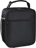 Insulated Lunch Bag, Leakproof Portable Lunch Box for Women Men Boys Girls, Large Capacity Cooler Bag with Handle and Bottle Pocket for Office School Camping Hiking Outdoor Beach Picnic (Black)