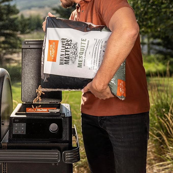 Traeger Grills Mesquite 100% All-Natural Wood Pellets for Smokers and Pellet Grills, BBQ, Bake, Roast, 18 lb. Bag (Pack of 3)