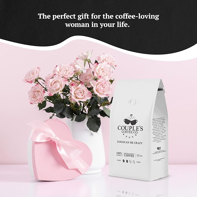 Couple’s Coffee Ground Coffee | Gives Back to Military Families | Jamaican Me Crazy | Vanilla, Caramel, and Rum Flavored Coffee | Made with 100% Arabica Beans | 12oz bag brews about 34 cups