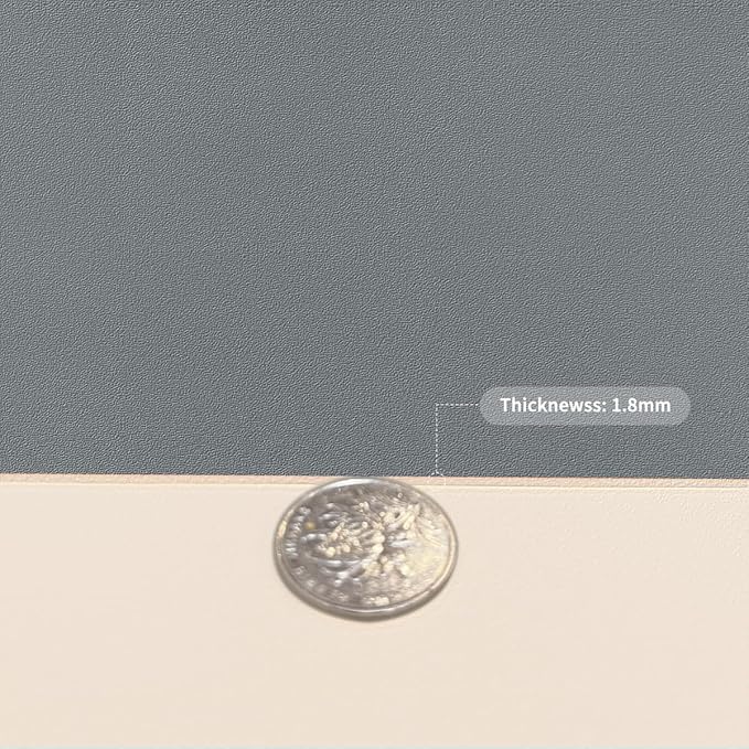 Leather Table Cover,1.8mm Thick,17x54 Inch Desk Cover,Dresser Cover Top,Dresser Protector Top,Dresser Cover,End Table Cover.(Off White+Light Gray,17x54)