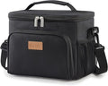 Lifewit Reusable Insulated Lunch Bag for Men, Lunch Box Women, Portable Cooler Freezable Soft Lunchbox Leakproof with Adjustable Shoulder Strap for Adult for Work Picnic or Travel, Black 9L