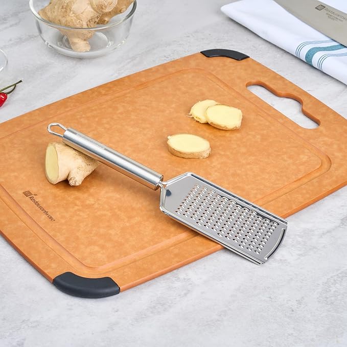 Restaurantware-German Standard Fine Handheld Grater, 1 Flat Cheese Grater - Dishwashable, Durable, Stainless Steel, With Handle, Suitable For Chocolate, Nutmeg, Garlic, Lemon, And, More