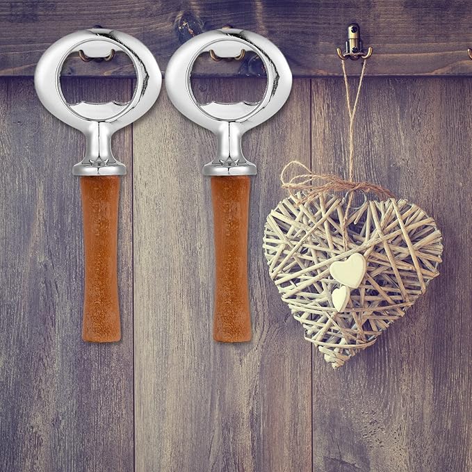 Metal Bottle Opener Kit Blank Bottle Opener Stainless Steel Open Inserts Hardware for Wedding Wine Party DIY Project Craft Wood Turning(Silver,7 Pieces)