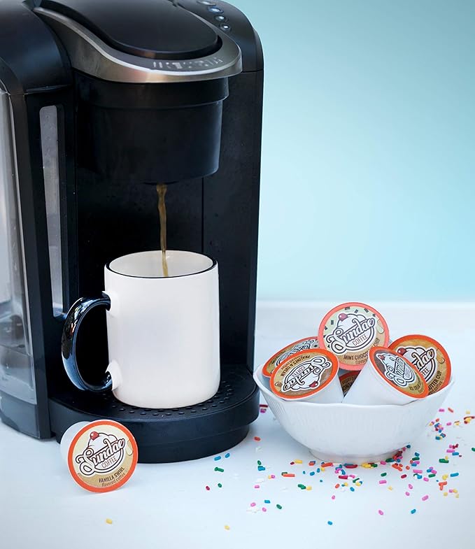 Sundae Ice Cream Flavored Coffee Pods, Compatible with 2.0 Keurig K-Cup Brewer, (Chocolate Caramel) 48 Count