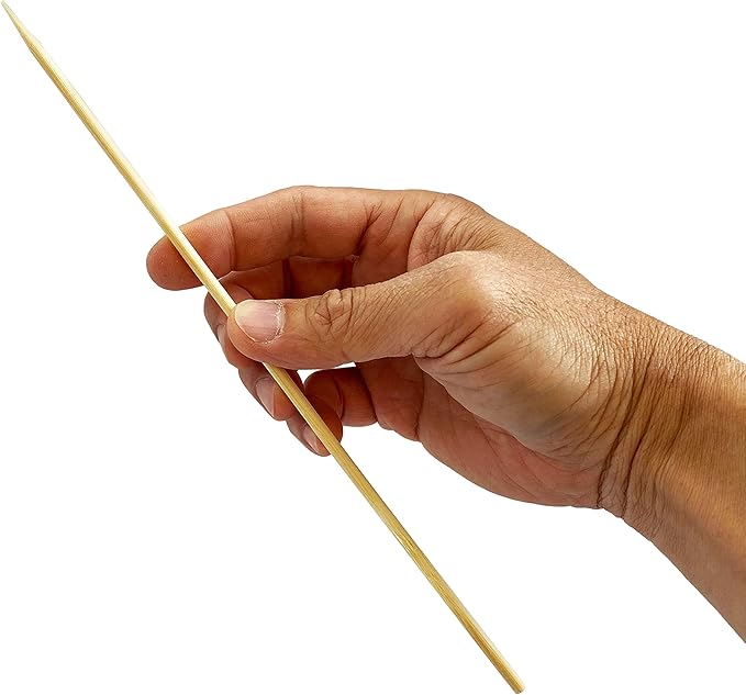 KingSeal Renewable Bamboo Heavy Weight Kebab Skewers, BBQ Sticks, 10 Inches x 3.8 mm Diameter, Resale or Retail Pack - 25 Bags of 100 (2500 Count)