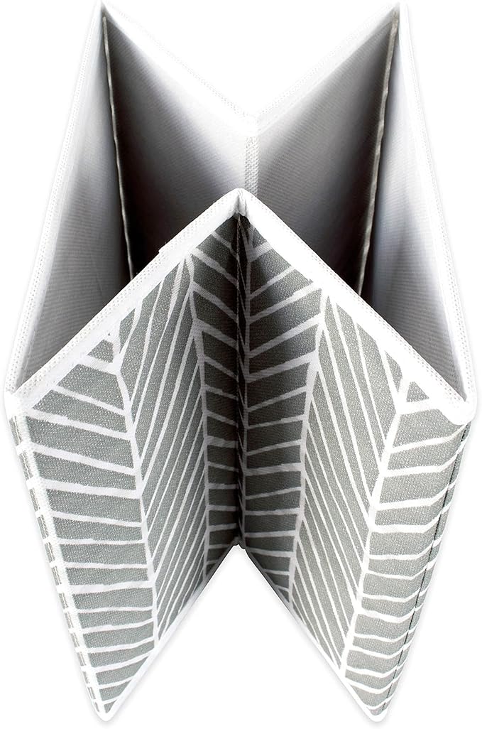 DII Non Woven Storage Collection Polyester Herringbone Bin, Large Set of 2, Gray, 2 Piece