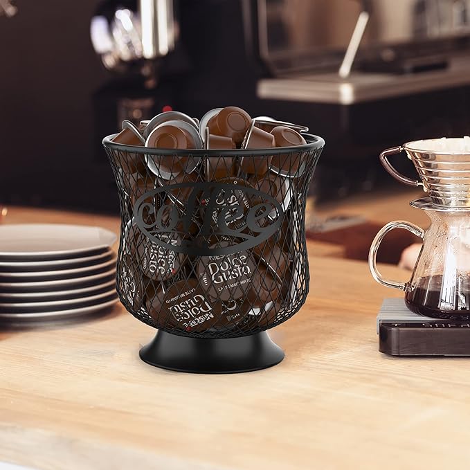 Coffee Pod Holder, Small K Cup Organizer, K Cup Storage for Keuring Espresso Capsule Coffee Creamer, Easy to Refill and Organize for Cafe Bar, Coffee Bar Decor