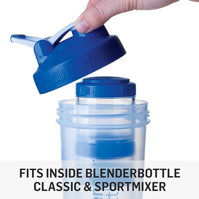 BlenderBottle GoStak, 150cc, 2-Pack | Twist n' Lock | Storage Jars | Black