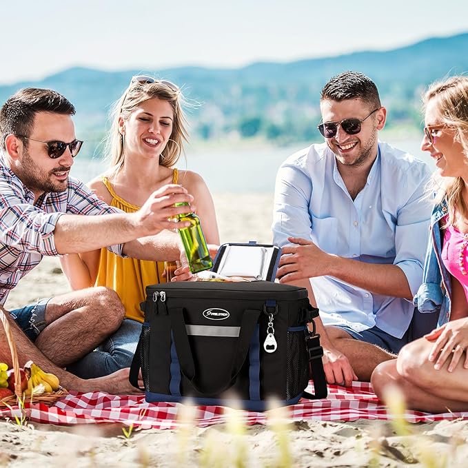 Maelstrom Collapsible Soft Cooler Bag, 24/30/60/75 Cans Beach Cooler, Ice Chest, Leakproof & Portable for Beach, Camping, Road Trips & Grocery Shopping