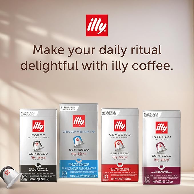 illy Aluminum Espresso Pods - Compatible with Nespresso Machines - Classico Lungo Roast Coffee - Mild & Balanced - Notes Of Caramel, Orange Blossom & Jasmine - 10 Count (Pack of 20)