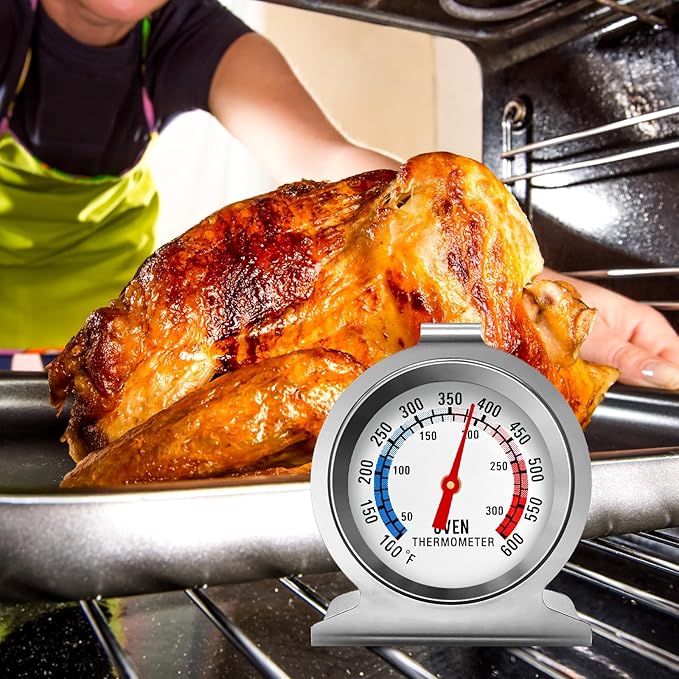 10 Pack Oven Thermometer 50-300°C/100-600°F Stainless Steel Oven Thermometers with Large Dial, Oven Temperature Gauge for BBQ Cooking Baking Grill Smoker