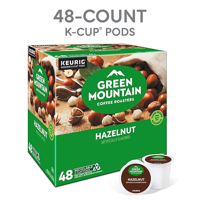 Green Mountain Coffee Roasters Hazelnut Coffee, Keurig Single Serve K-Cup Pods, Light Roast, 48 Count
