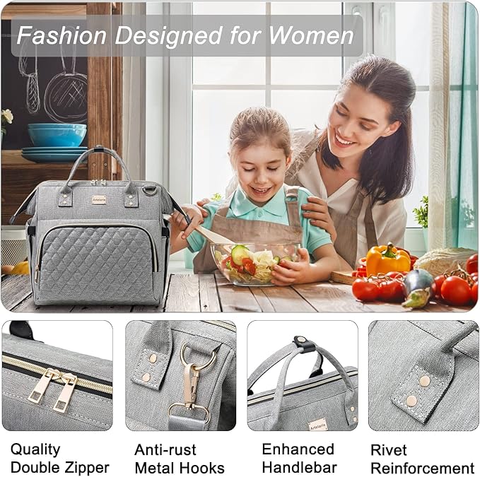 Artelaris Insulated Lunch Bag for Women Men, Large Reusable Lunch Box, Adult Leakproof Cooler Tote Bags Adjustable Strap for Work Picnic（16 Liters）