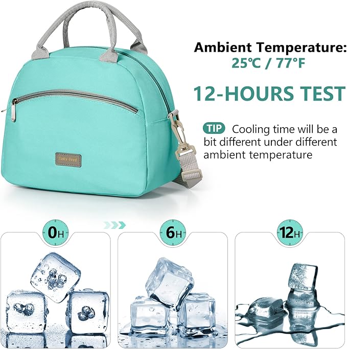 Lunch Bag Women Insulated Lunch Bag For Men Waterproof Lunch Cooler Bag Insulated Lunch Box For Women Portable Reusable Lunch Bag Two-Tone,With Adjustable Straps Can Be Used For Work,Green&Grey