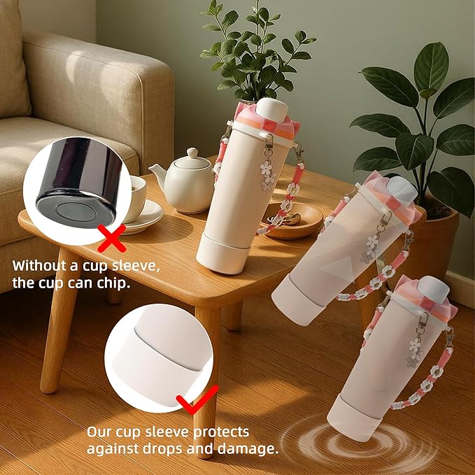 Silicone Boot Set for Owala Water Bottle 24 oz, 32 oz, 40 oz - Includes Anti-Slip Sleeve & Water Bottle Handle Strap, Perfect Owala Accessories, Fits Owala Tumbler, Owala FreeSip, Owala Candy Coated