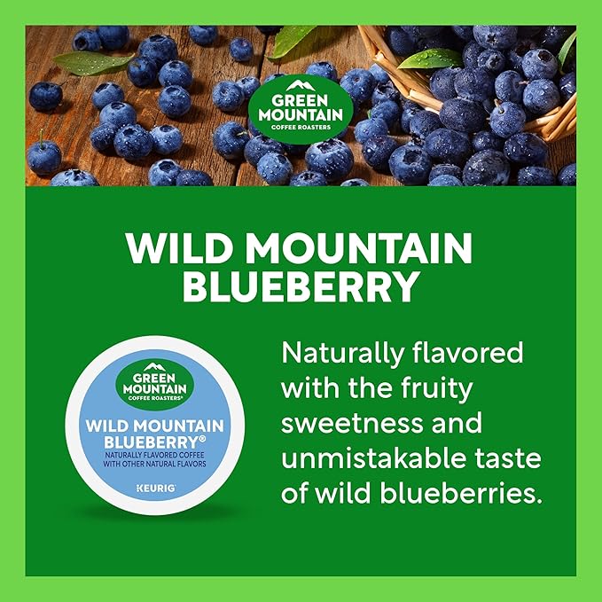 Green Mountain Coffee Roasters Wild Mountain Blueberry Keurig Single-Serve K-Cup pods, Light Roast Coffee, 60 Count (6 Packs of 10)
