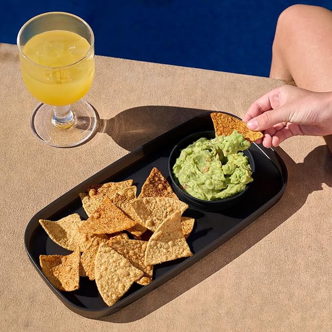 madesmart dipware Small Serving Plate, Collapsible & Removable Dip Bowl for Salsa, Queso, Sald, Olives, Premium Dishwasher & Microwave Safe, Multipurpose Plate & Bowl, Plum