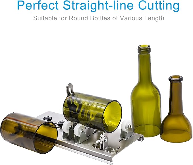 Glass Bottle Cutter, Upgraded Bottle Cutting Tool Kit, DIY Machine for Cutting Wine, Beer, Liquor, Whiskey, Alcohol, Champagne, Bottle Cutter for Round Bottle by Camdios