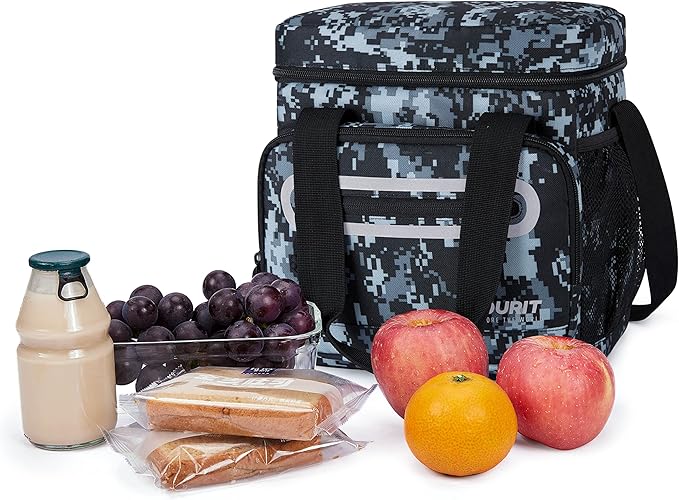 TOURIT Large Lunch Bag 14L Insulated Lunch Box Lunch Cooler for Men Women Work, Black
