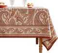 ISAENNE Designer French Red Table Cloth for Rectangle Table,Fall Linen Tablecloth with Cashew Pattern,Stain Proof Decor Tablecloths for Dining Thanksgiving Kitchen,55"*87"-Chauffrey D