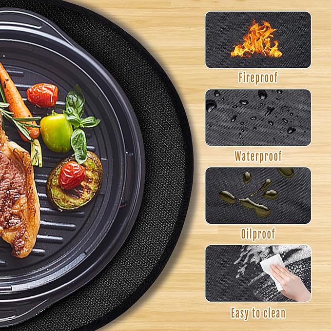 Solo Stove Tabletop Fire Pit Mat, Small Under Grill Pad to Protect Your Table, Fireproof Mat for Solo Stove Accessories, 4-Layer Fireproof, Heat Resistant, Easy to Clean, Reusable
