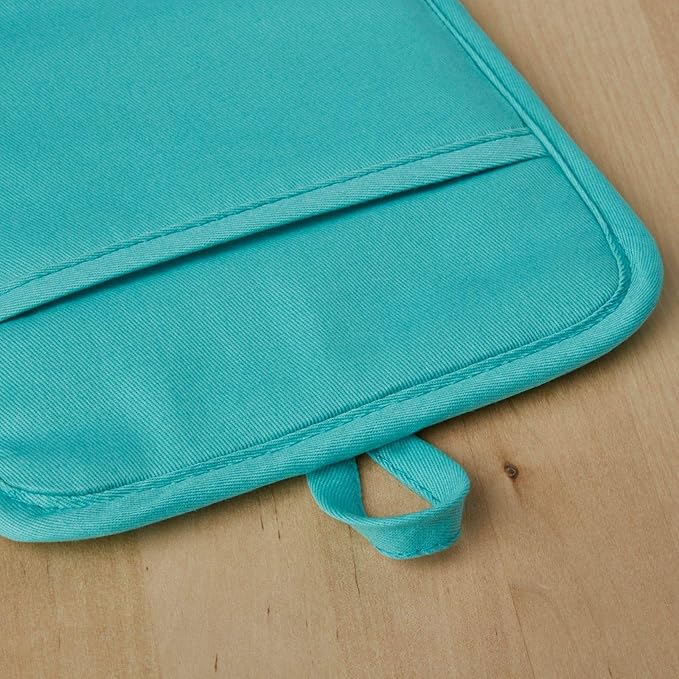 KitchenAid Ribbed Soft Silicone Pot Holder 2-Pack Set, Aqua Sky, 7"x9"