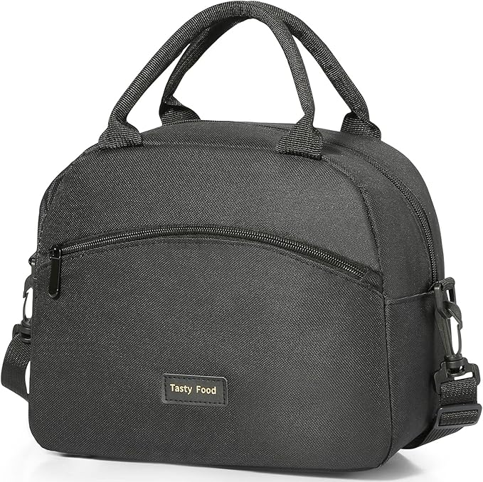 Lunch Bag Women Insulated Lunch Bag For Men Waterproof Lunch Cooler Bag Insulated Lunch Box For Women Portable Reusable Lunch Bag,With Adjustable Straps Can Be Used For Work,Picnic (Black)