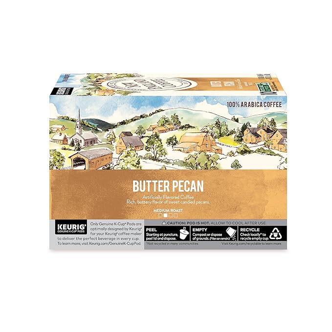 New England Coffee Butter Pecan Medium Roast Single Serve Pods, 10ct Box (Pack of 1)