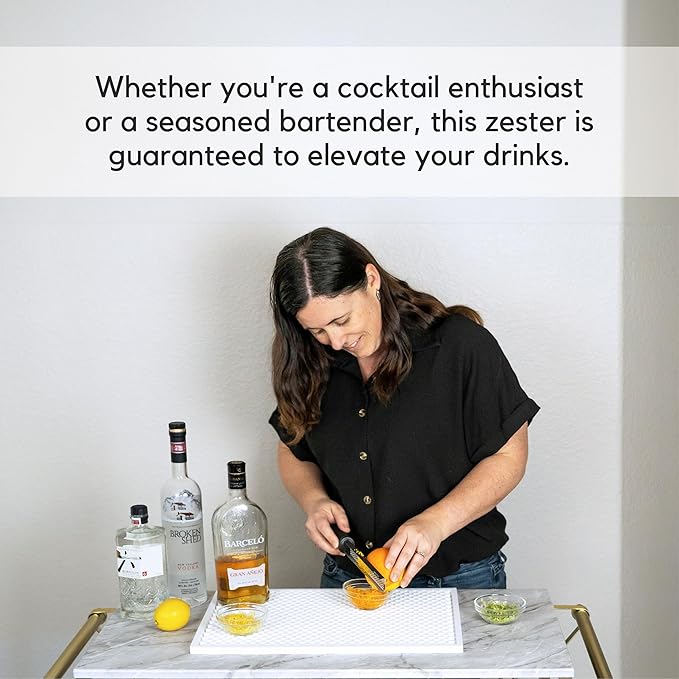 A Bar Above Cheese Grater & Lemon Zester-Chef-Grade Stainless-Steel Citrus Rasp, 12″ Hard-Cheese Grater for Parmesan, Ginger, Garlic, & Cocktail Garnish