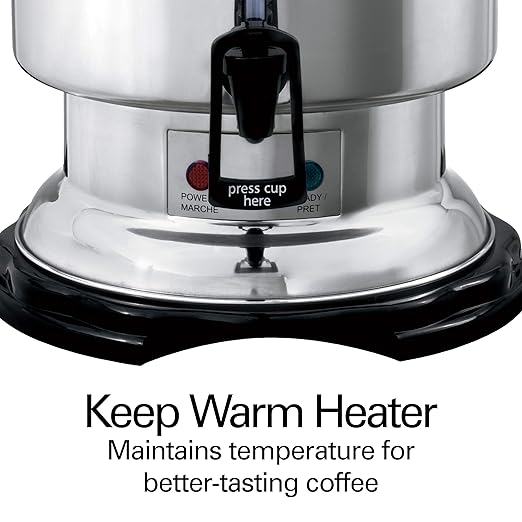 Hamilton Beach Commercial Coffee Urn & Hot Beverage Dispenser, 60 Cup Capacity, Polished Stainless Steel (D50065)