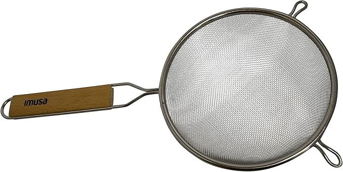 IMUSA USA Wood Stainless Steel Strainer Handle 8-Inch