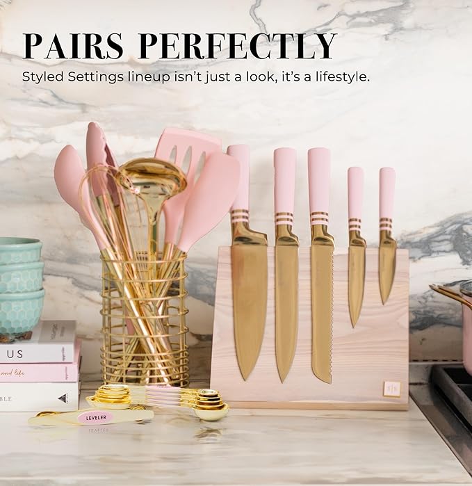Pink Magnetic Measuring Spoons Set - 8-Piece Dual-Sided Stainless Steel Spoons, Stackable and Spice Jar Friendly – Stylish Pink Kitchen Accessories for Cooking and Baking