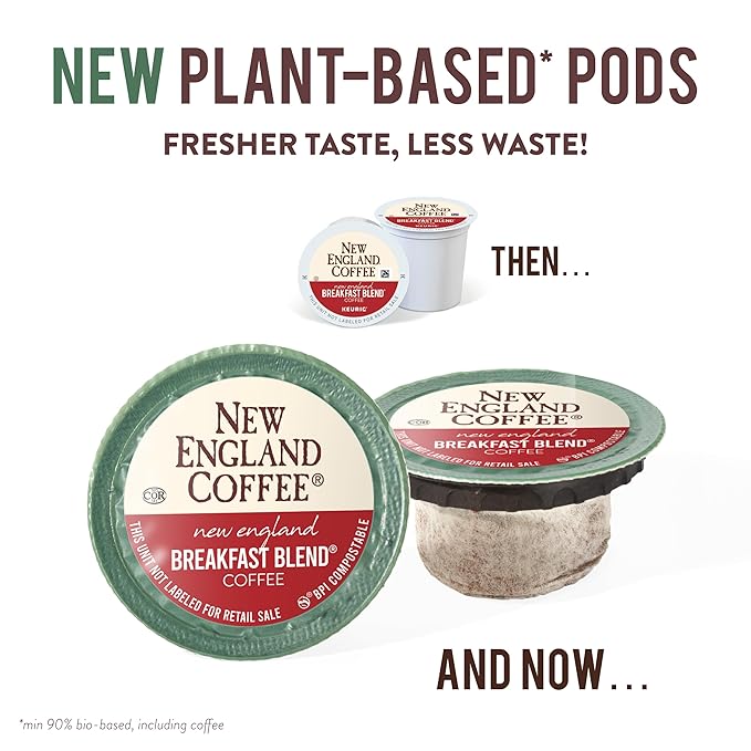 New England Coffee Breakfast Blend Medium Roast Single Serve Pods, 12ct Box (Pack of 2)