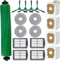 17 PCS Replacement Parts iRobot Roomba Plus 405 Combo/ 505 Combo Robot Vacuum Cleaner, Accessories Kit with 1 Main Brush, 4 Side Brushes, 4 HEPA Filters, 4 Mop Pads, 4 Dust Bags